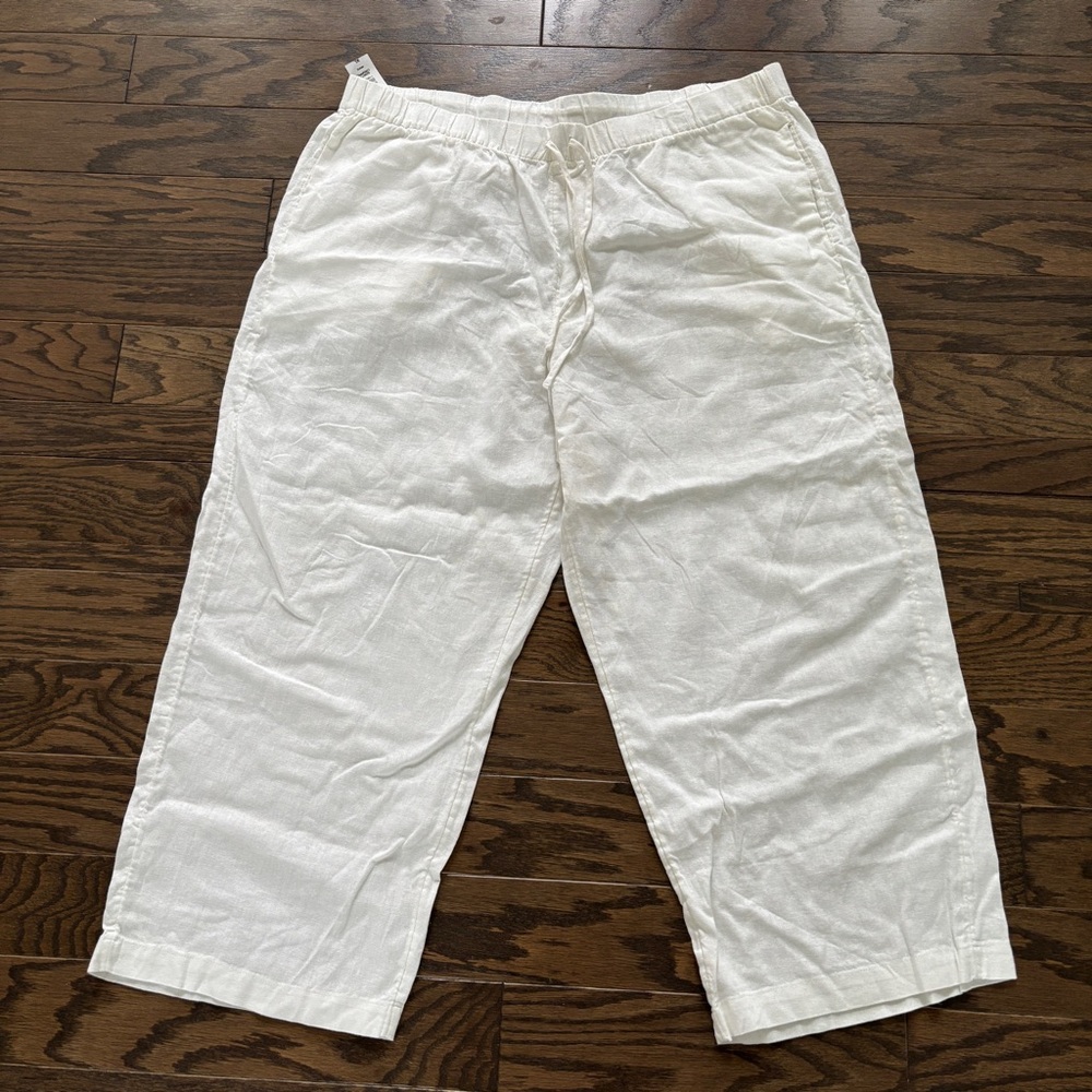 Aritzia Sontag Linen Cropped Pant Babaton The Group Pants XL NEW NWT - Picture 2 of 13